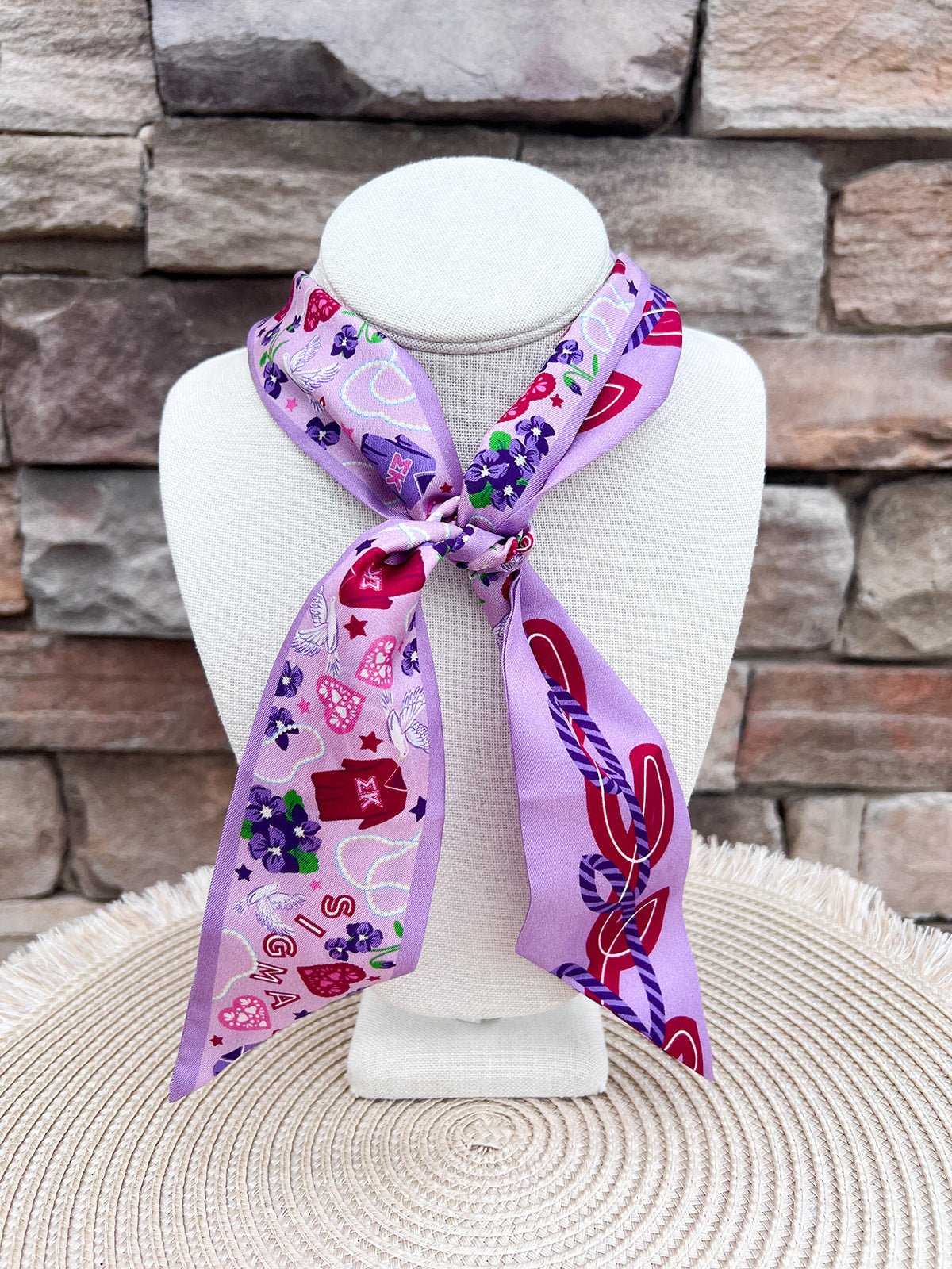 [Saturday Silks] Sigma Kappa Skinny Scarf - The Pink Pineapple 850