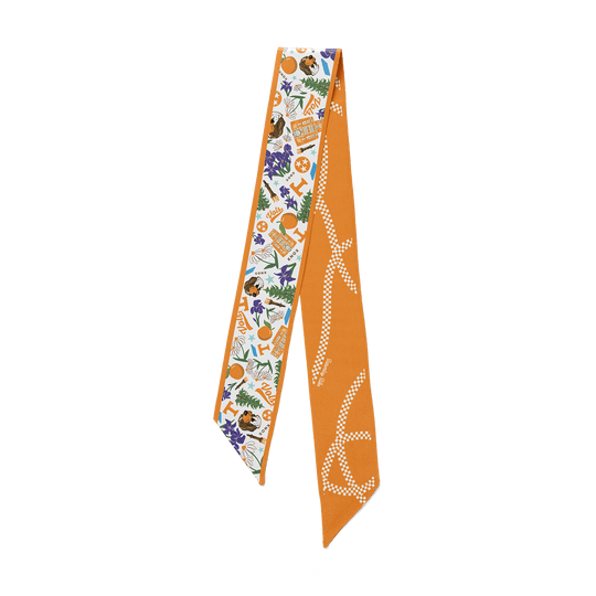 [Saturday Silks] Tennessee Gameday Skinny Scarf - The Pink Pineapple 850