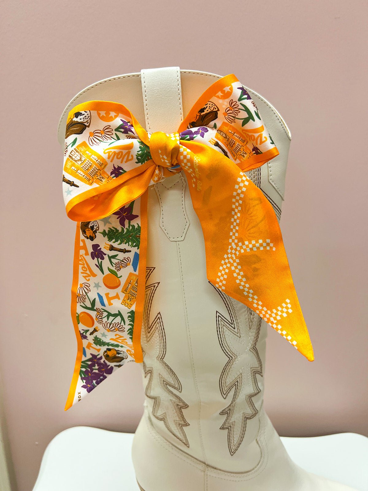 [Saturday Silks] Tennessee Gameday Skinny Scarf - The Pink Pineapple 850