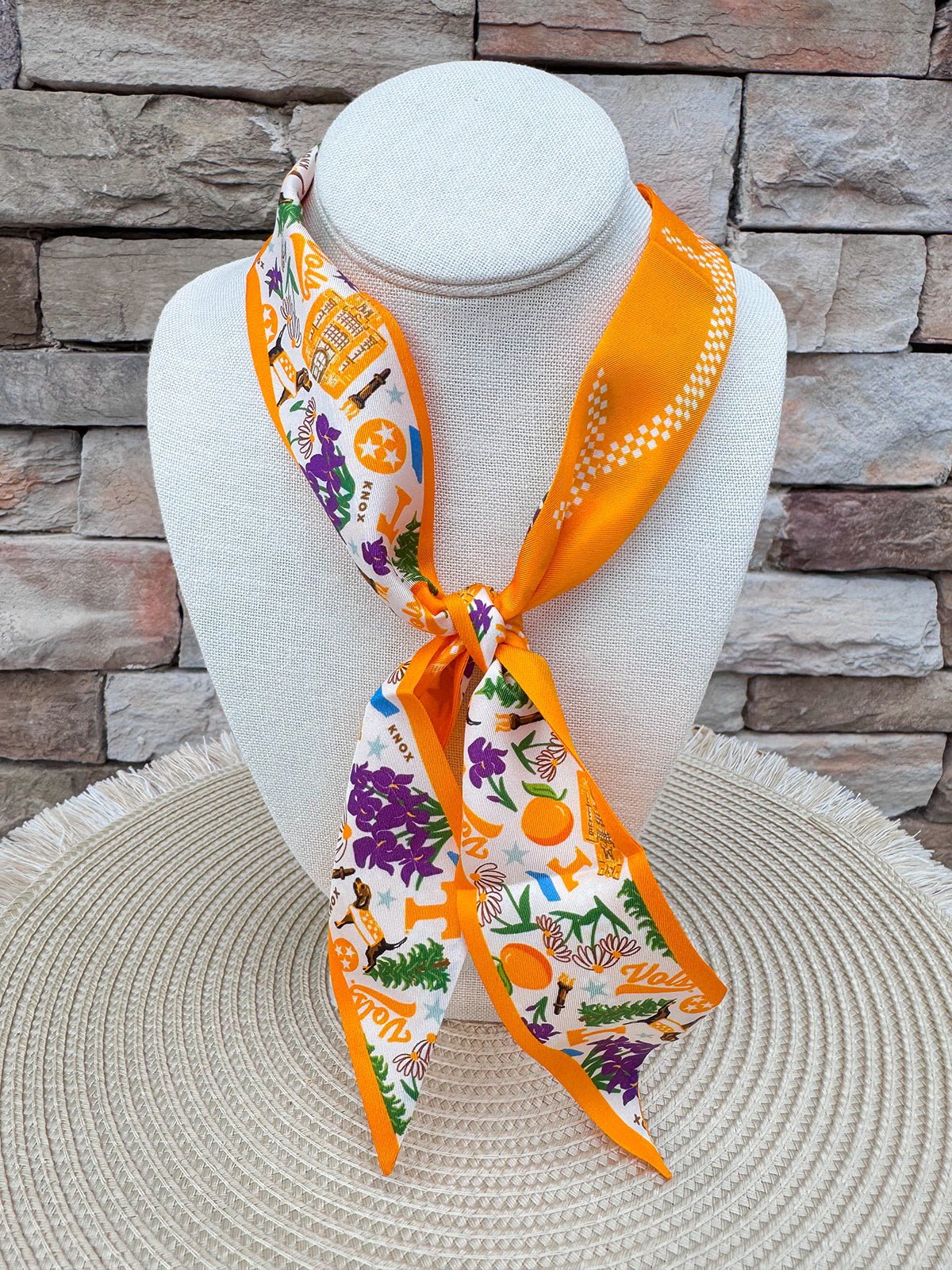 [Saturday Silks] Tennessee Gameday Skinny Scarf - The Pink Pineapple 850