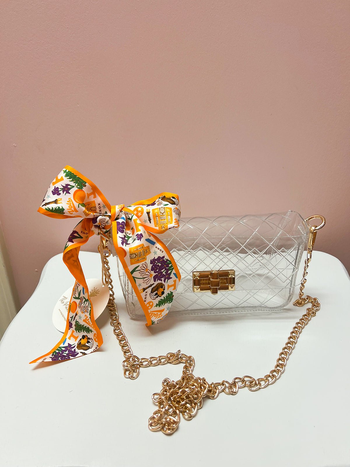 [Saturday Silks] Tennessee Gameday Skinny Scarf - The Pink Pineapple 850