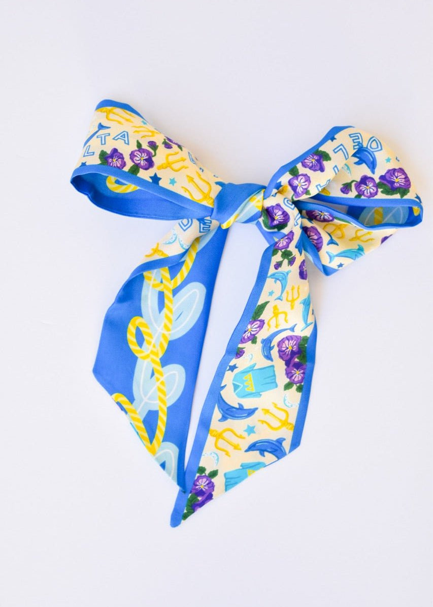 [Saturday Silks] Tri Delta Skinny Scarf - The Pink Pineapple 850