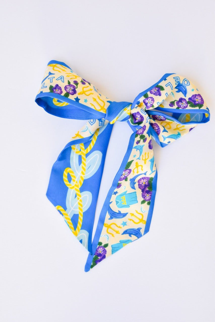 [Saturday Silks] Tri Delta Skinny Scarf - The Pink Pineapple 850