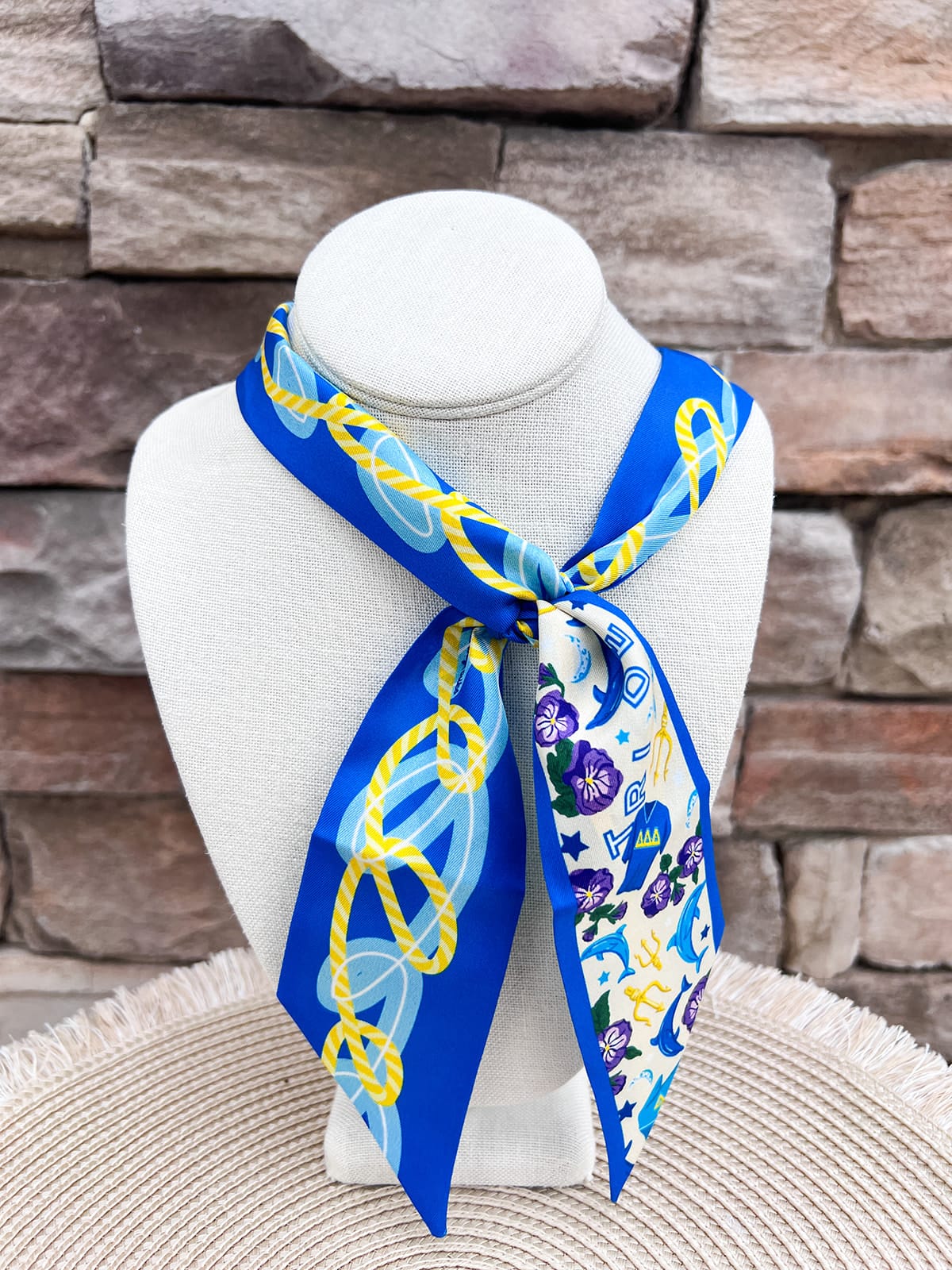 [Saturday Silks] Tri Delta Skinny Scarf - The Pink Pineapple 850