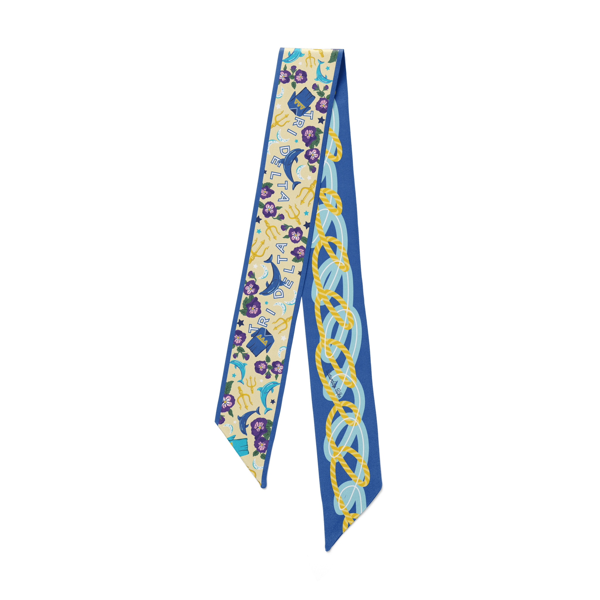 [Saturday Silks] Tri Delta Skinny Scarf - The Pink Pineapple 850