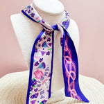 [Saturday Silks] Tri Sigma Skinny Scarf - The Pink Pineapple 850