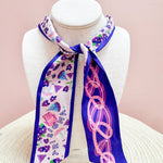 [Saturday Silks] Tri Sigma Skinny Scarf - The Pink Pineapple 850