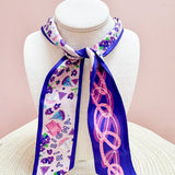 [Saturday Silks] Tri Sigma Skinny Scarf - The Pink Pineapple 850