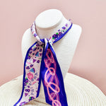 [Saturday Silks] Tri Sigma Skinny Scarf - The Pink Pineapple 850
