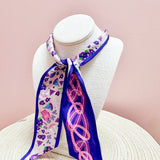 [Saturday Silks] Tri Sigma Skinny Scarf - The Pink Pineapple 850