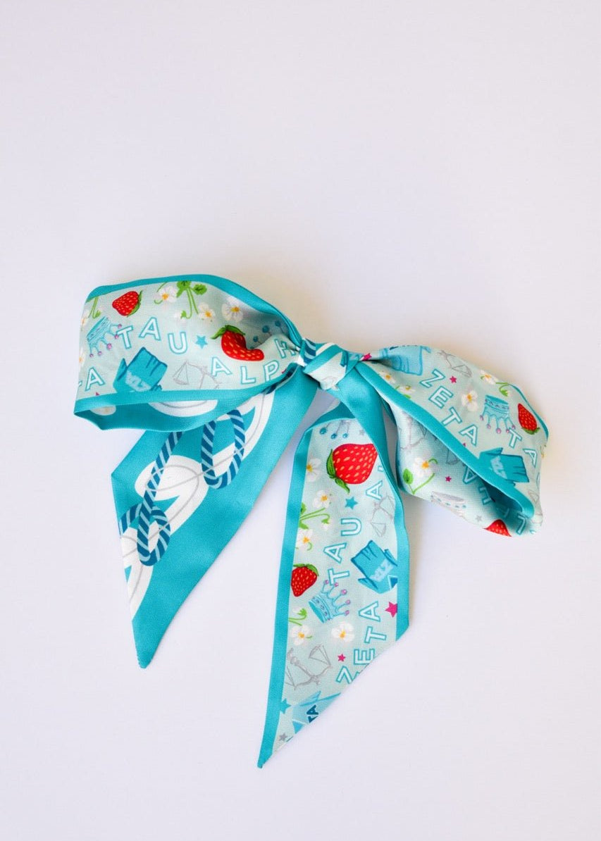 [Saturday Silks] Zeta Tau Alpha Skinny Scarf - The Pink Pineapple 850