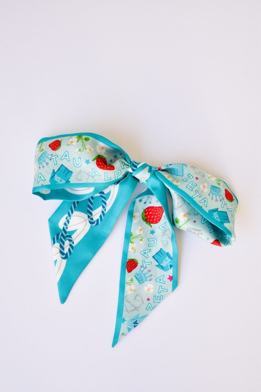 [Saturday Silks] Zeta Tau Alpha Skinny Scarf - The Pink Pineapple 850
