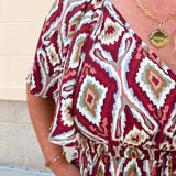 Saturday Sunset Aztec Dress in Garnet - The Pink Pineapple 850