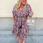 Saturday Sunset Aztec Dress in Garnet - The Pink Pineapple 850