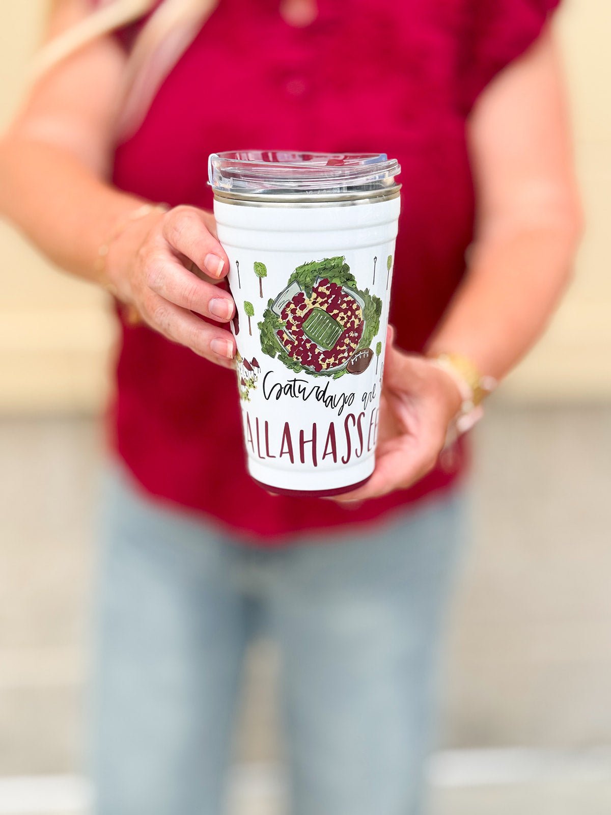 Saturdays in Tallahassee Party Cup 24oz - The Pink Pineapple 850