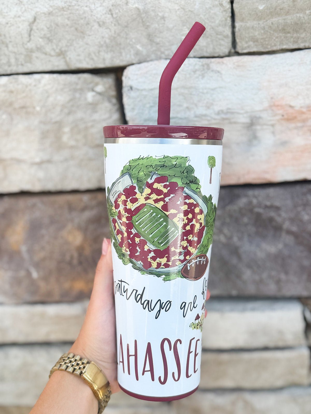 Saturdays in Tallahassee Straw Tumbler 32oz - The Pink Pineapple 850