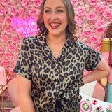 Savannah Chic Satin Pajama Top - The Pink Pineapple 850