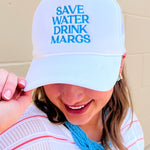 Save Water Drink Margs Embroidered Trucker Cap - The Pink Pineapple 850
