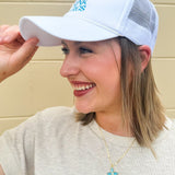 Save Water Drink Margs Embroidered Trucker Cap - The Pink Pineapple 850