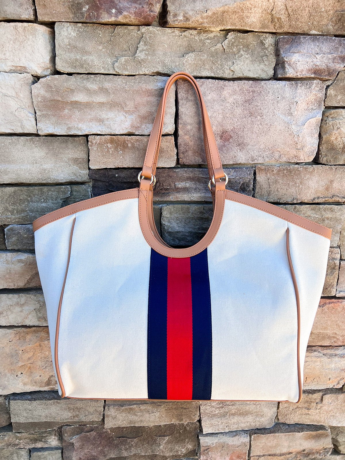 Scala Racer Stripe Tote – Ivory - The Pink Pineapple 850