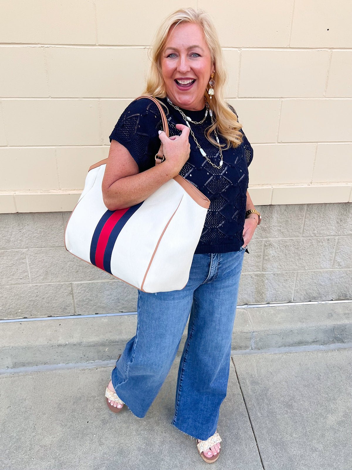 Scala Racer Stripe Tote – Ivory - The Pink Pineapple 850