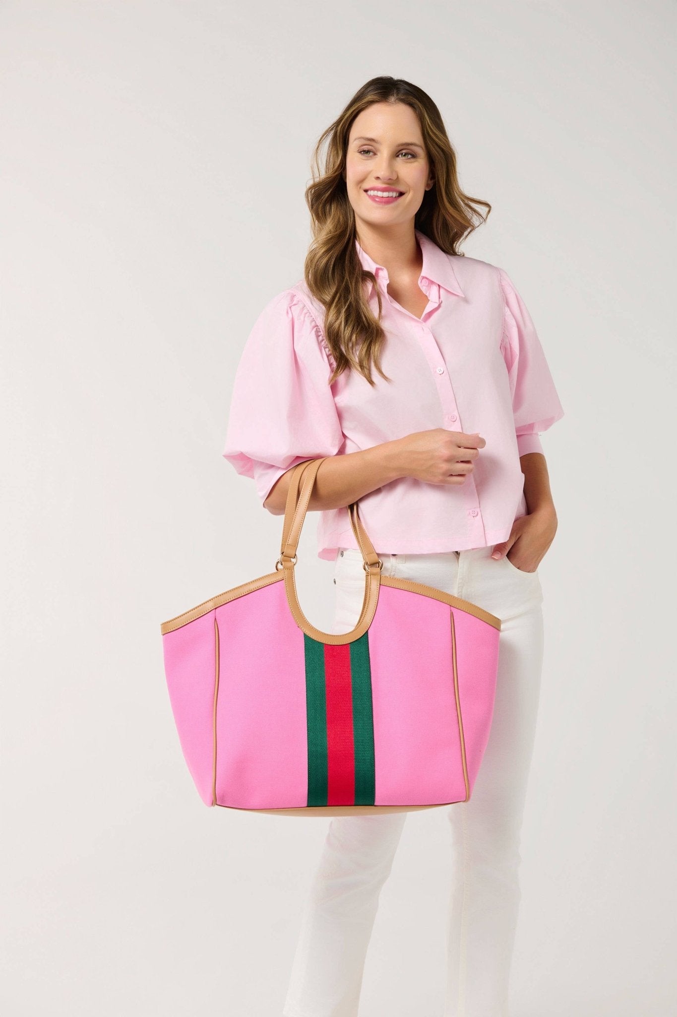 Scala Racer Stripe Tote – Pink - The Pink Pineapple 850