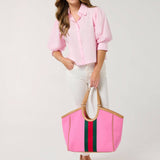 Scala Racer Stripe Tote – Pink - The Pink Pineapple 850