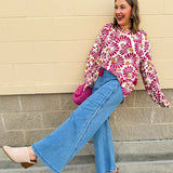 Scalloped Breeze Wide Leg Denim Pants - The Pink Pineapple 850