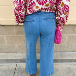 Scalloped Breeze Wide Leg Denim Pants - The Pink Pineapple 850
