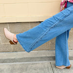 Scalloped Breeze Wide Leg Denim Pants - The Pink Pineapple 850