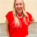 Scarlet Daydream Drop Shoulder Sweater in Red - The Pink Pineapple 850