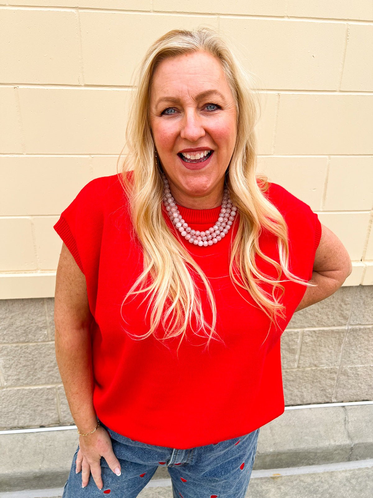 Scarlet Daydream Drop Shoulder Sweater in Red - The Pink Pineapple 850