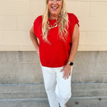 Scarlet Daydream Drop Shoulder Sweater in Red - The Pink Pineapple 850