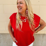 Scarlet Daydream Drop Shoulder Sweater in Red - The Pink Pineapple 850