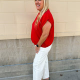 Scarlet Daydream Drop Shoulder Sweater in Red - The Pink Pineapple 850