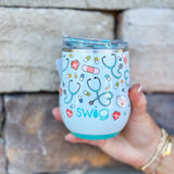 Scrub Life Stemless Wine Cup 12oz - The Pink Pineapple 850