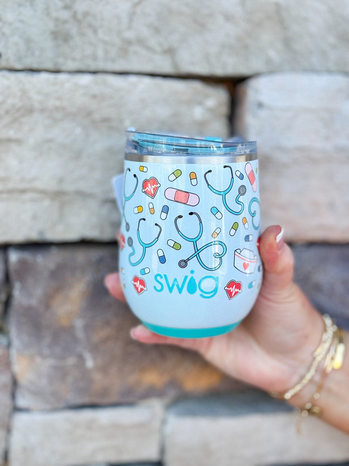 Scrub Life Stemless Wine Cup 12oz - The Pink Pineapple 850