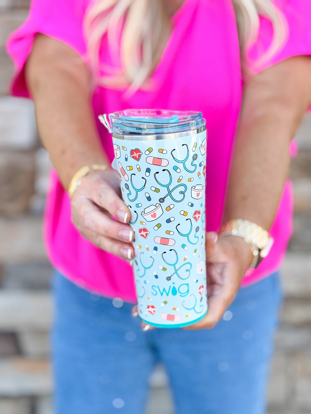 Scrub Life Tumbler 22oz - The Pink Pineapple 850