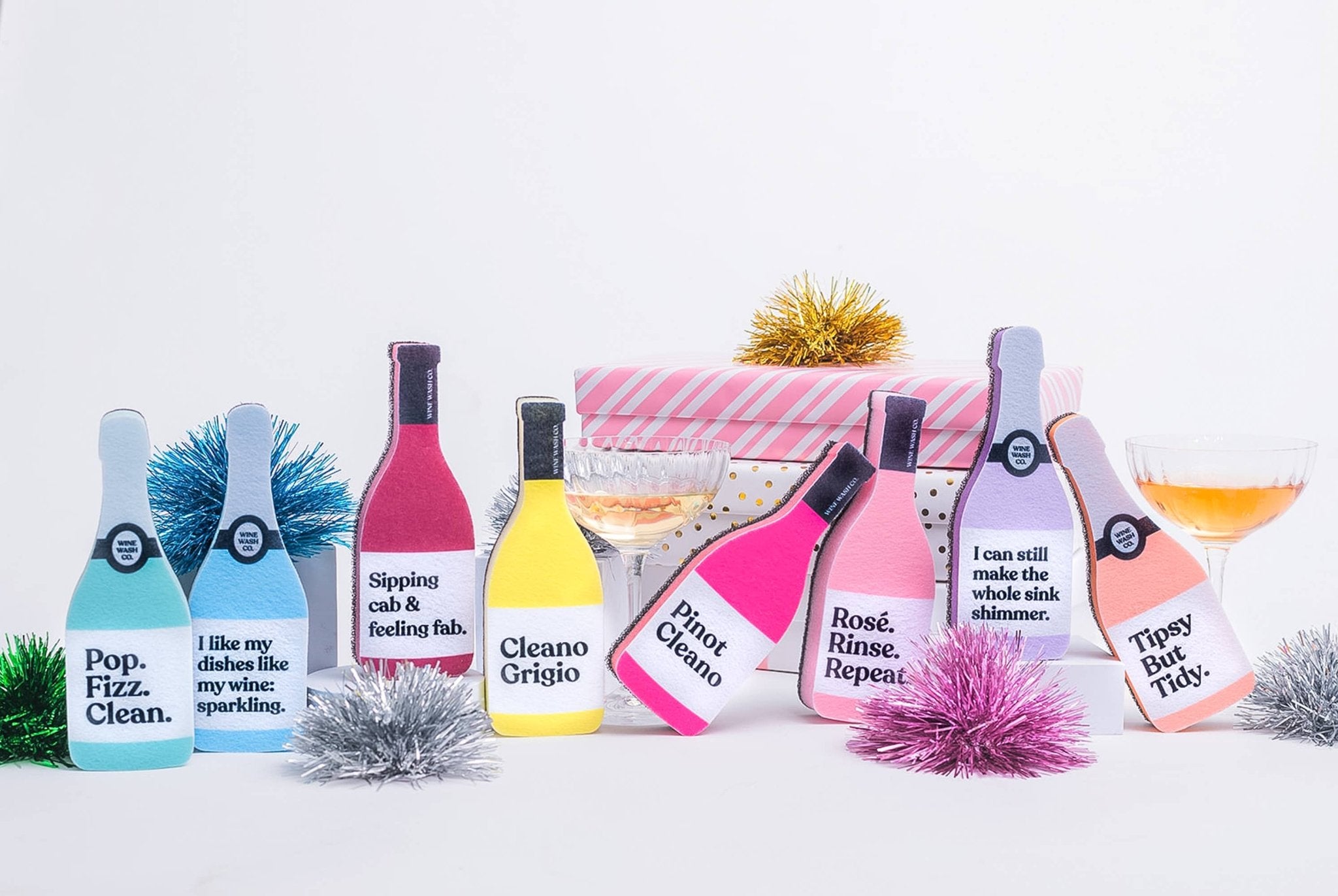 Scrubbly™ Wine Bottle Kitchen Sponge - The Pink Pineapple 850