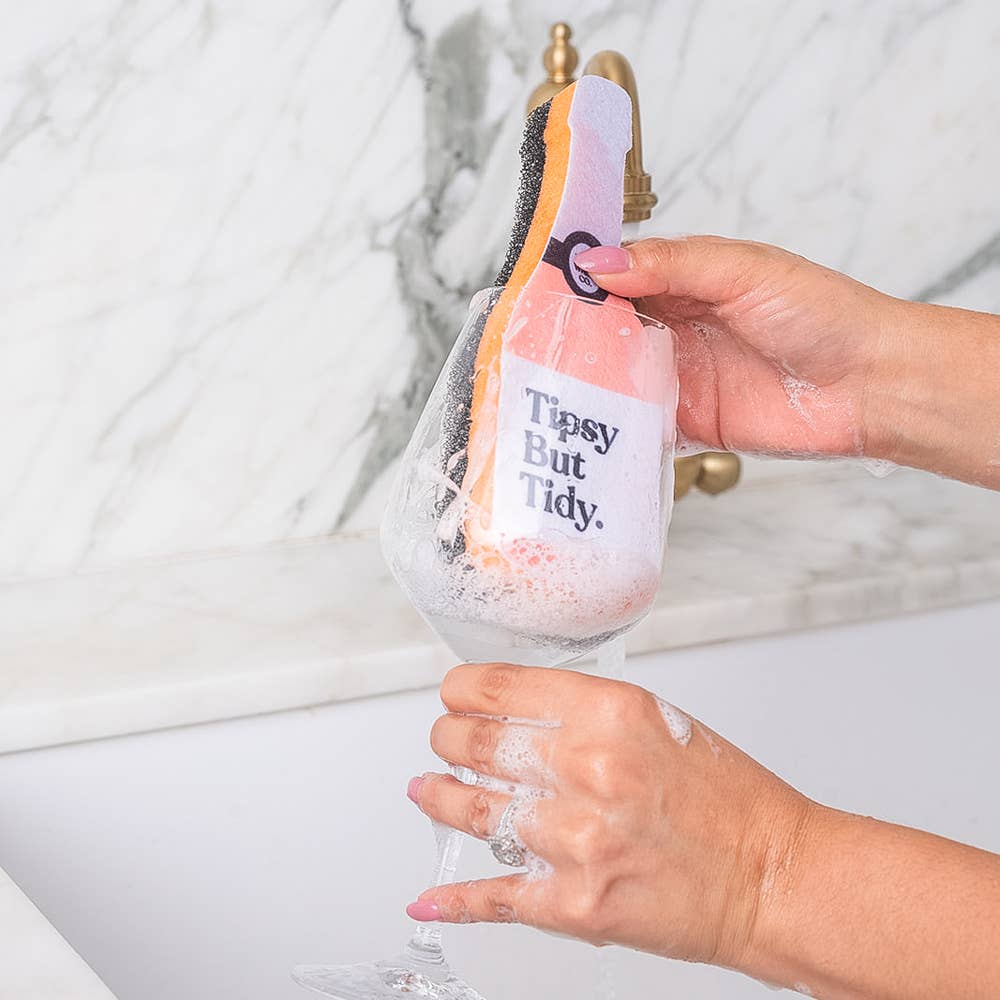 Scrubbly™ Wine Bottle Kitchen Sponge - The Pink Pineapple 850