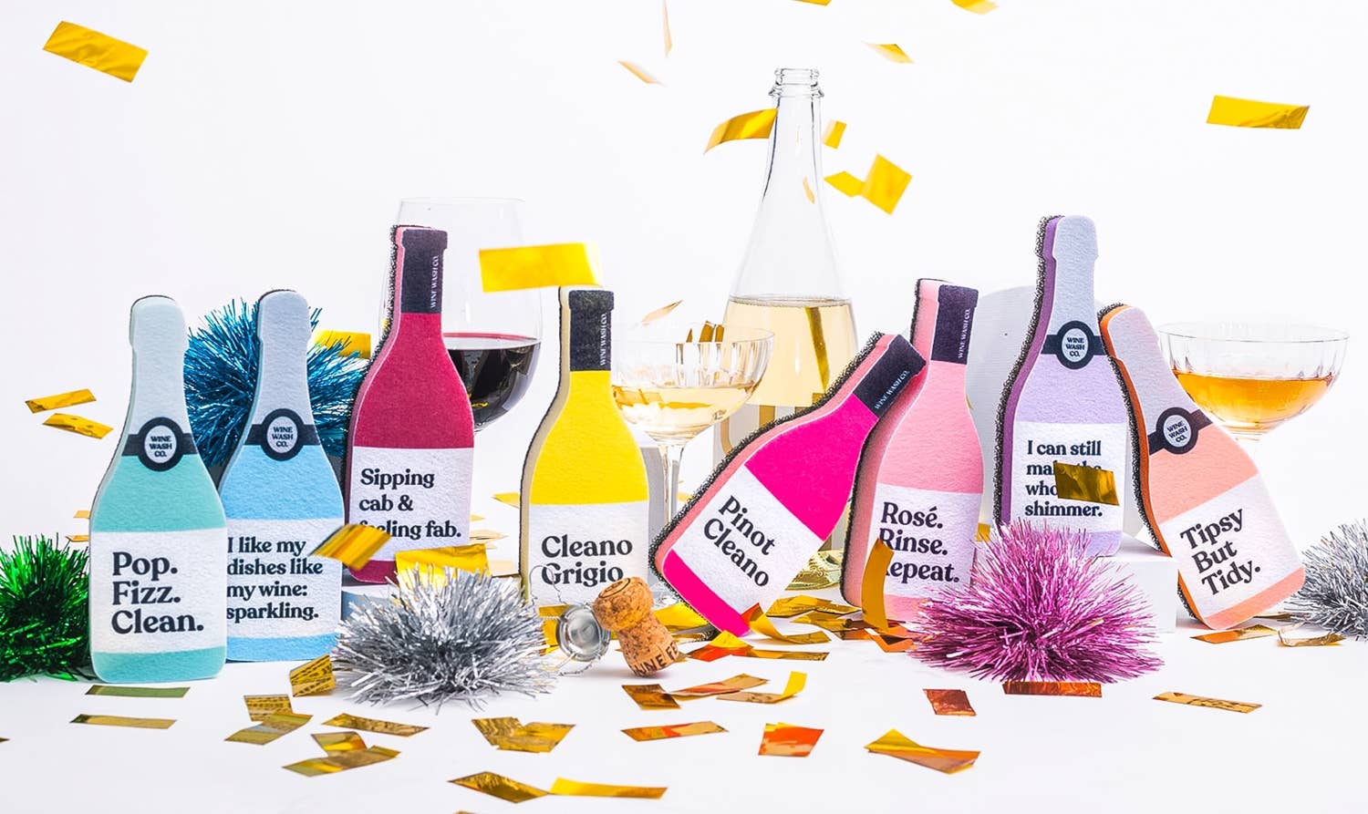 Scrubbly™ Wine Bottle Kitchen Sponge - The Pink Pineapple 850