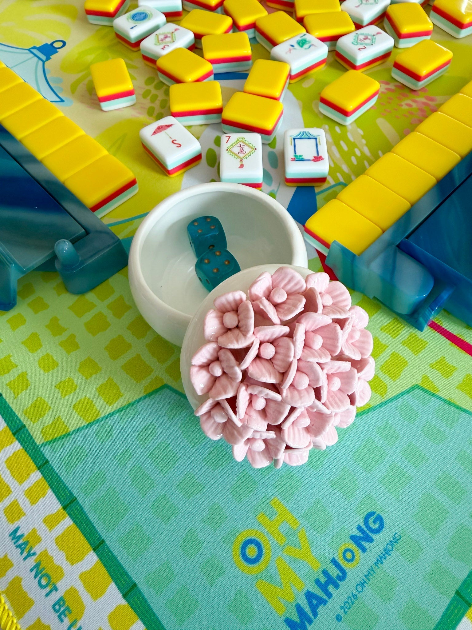 Sea Glass Mahjong Dice - The Pink Pineapple 850
