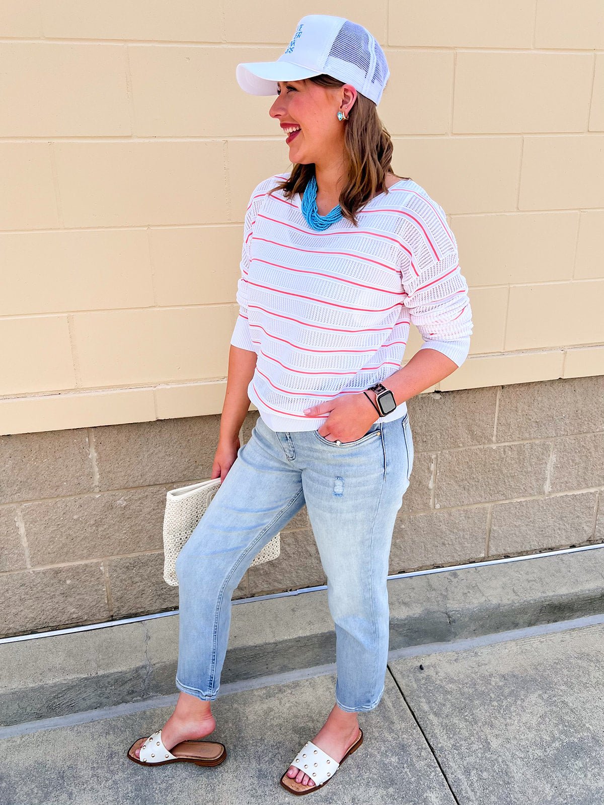 Seabreeze Sheer Knit Pullover - The Pink Pineapple 850