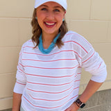 Seabreeze Sheer Knit Pullover - The Pink Pineapple 850
