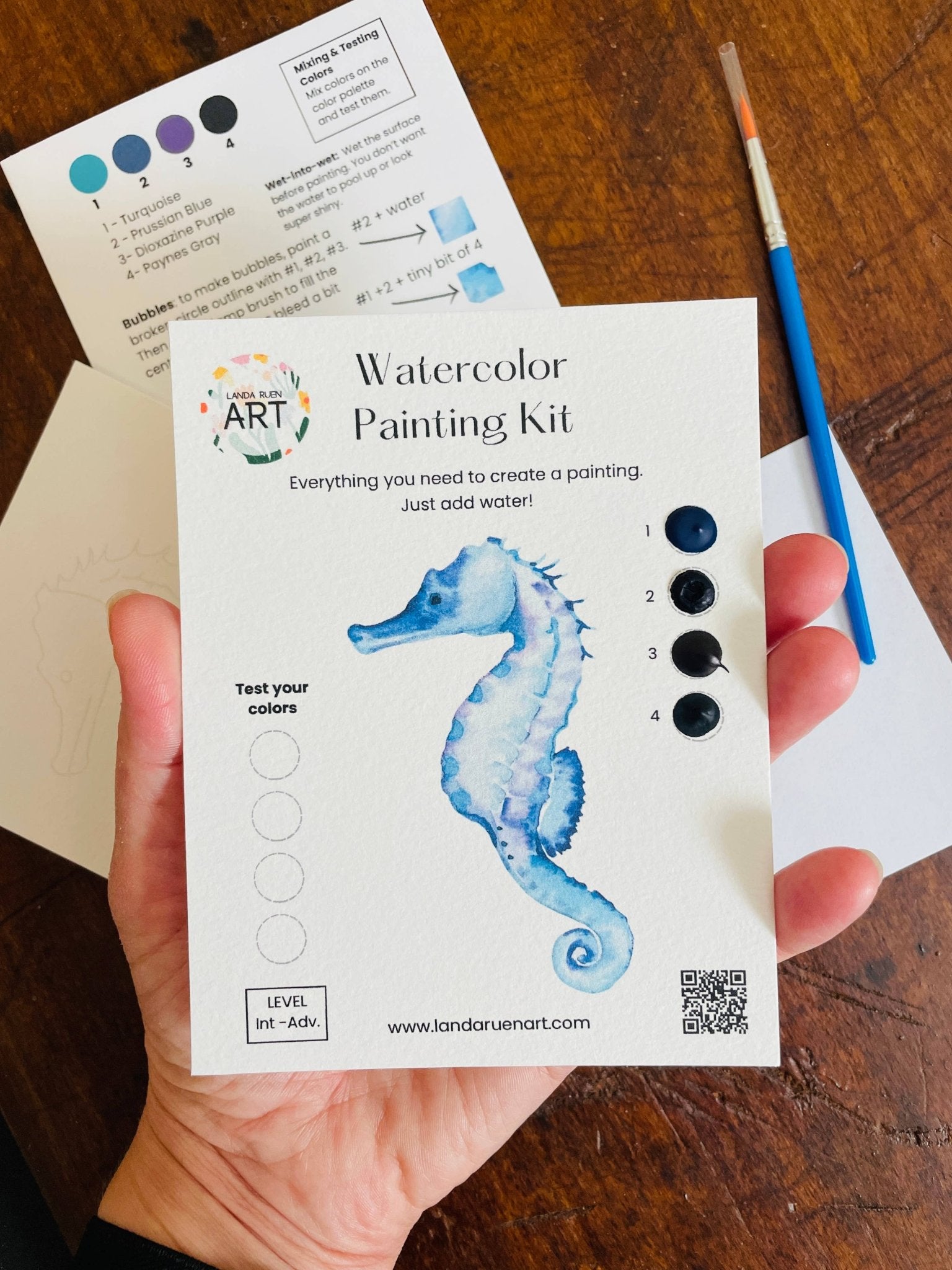 Seahorse Watercolor Kit - The Pink Pineapple 850