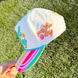 Seas the Day Embroidered Snapback Hat - The Pink Pineapple 850