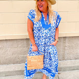 Seaside Scroll Midi Dress - The Pink Pineapple 850