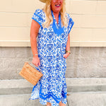 Seaside Scroll Midi Dress - The Pink Pineapple 850