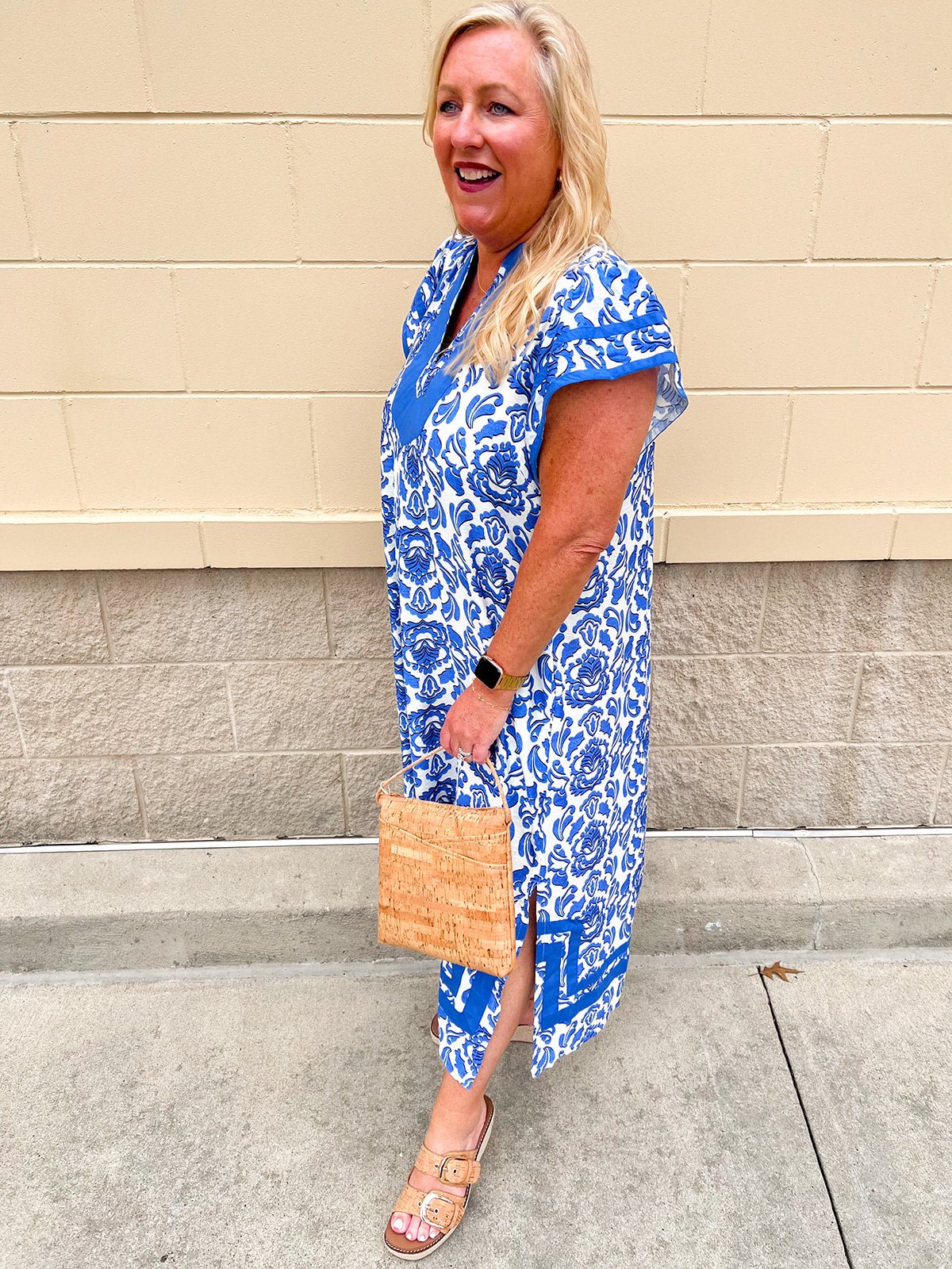 Seaside Scroll Midi Dress - The Pink Pineapple 850