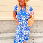 Seaside Scroll Midi Dress - The Pink Pineapple 850